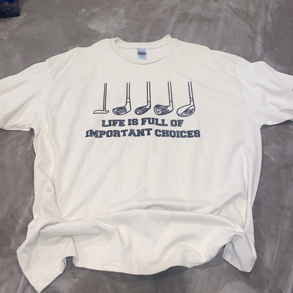 Life Is Full Of Important Choices Golf Shirt Funny Men’s Golf T-Shirt XL